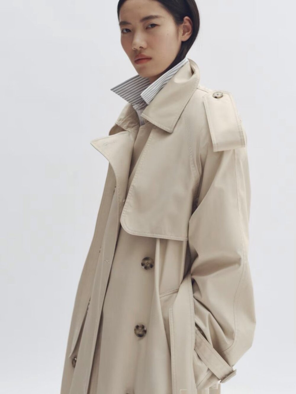 Classic Beige Trench Coat - Women's Timeless Trench - Picture 4 of 6